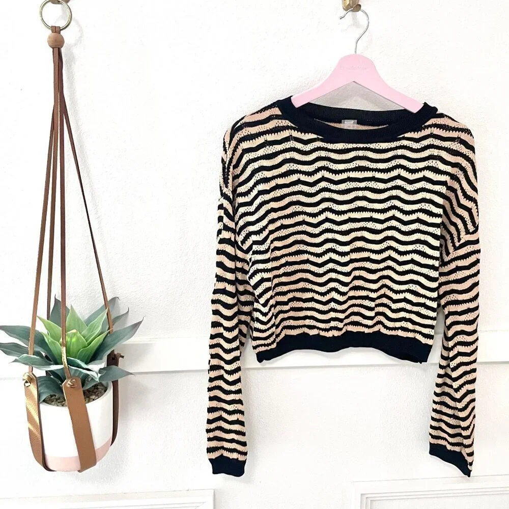 NWT PQ Swim Palmer Woven Sweater Nightfall Top M/L